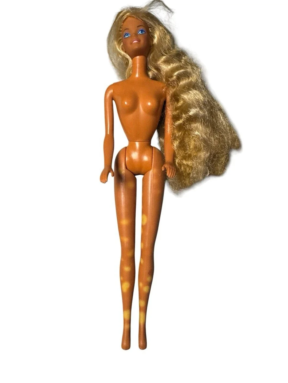 1985 Mattel Tropical Barbie #1017 Barbie Doll Long Brassy Blonde Hair Nude